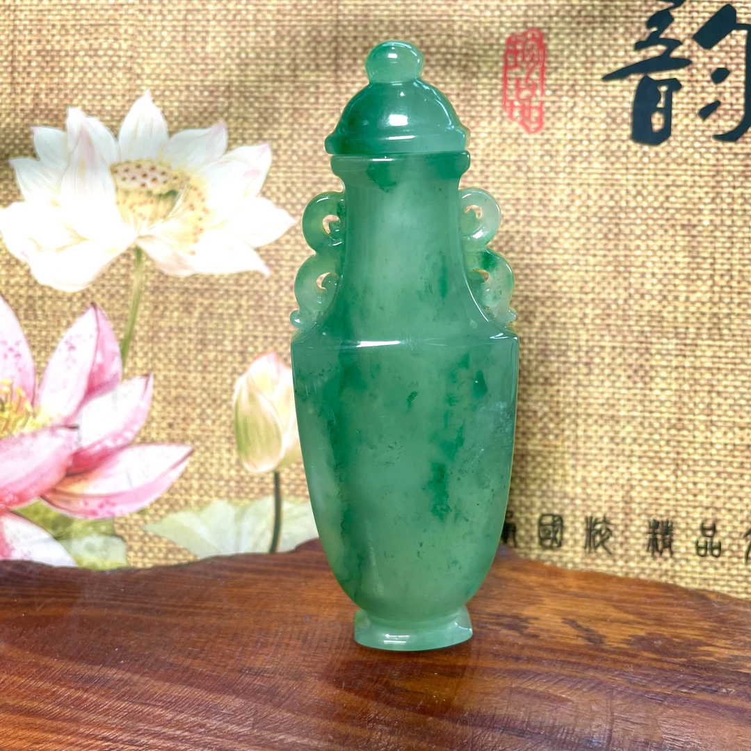 【古翠集】非洲翠鼻烟壶高冰满绿