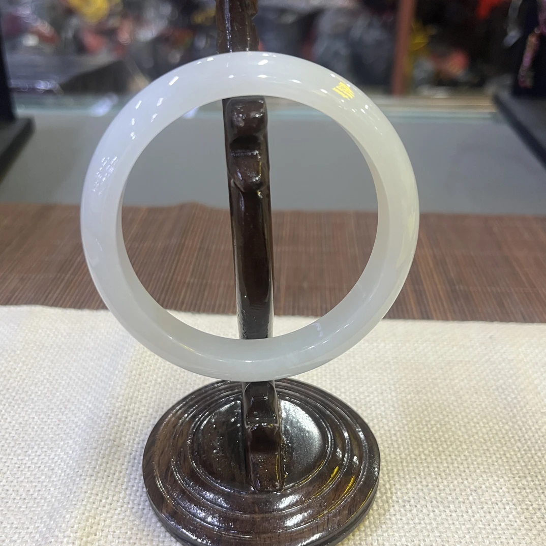 天然翡翠手镯正圈白月光