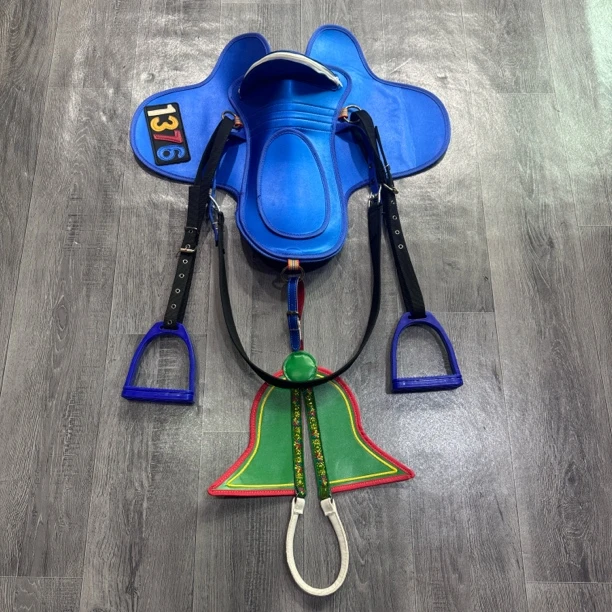 新款1376超纤皮赛马鞍一套轻便小马具