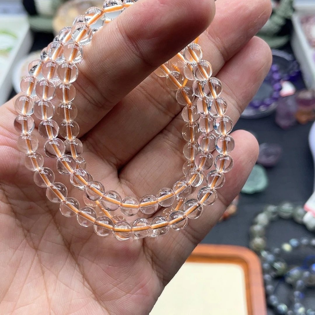 水晶手链未镶嵌黄水晶三圈