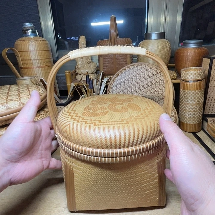 浮***子东阳竹编胡先师福盒