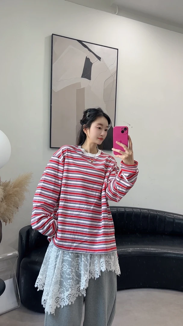 FIZZFLY 品牌回馈 条纹 长袖T恤