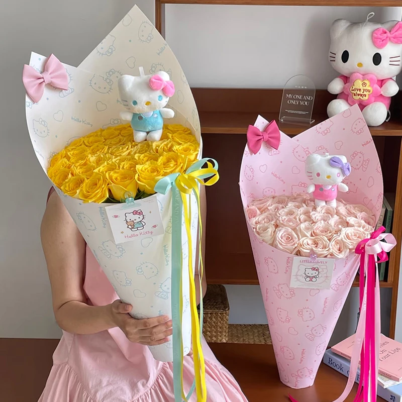 【花喜爱】新款KT冰淇淋一体定型片鲜花花束包花纸diy花店材料