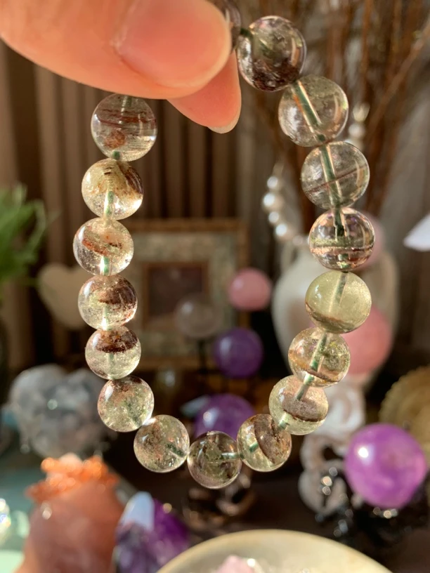 绿幽灵千层山手链 11㎜34克手串