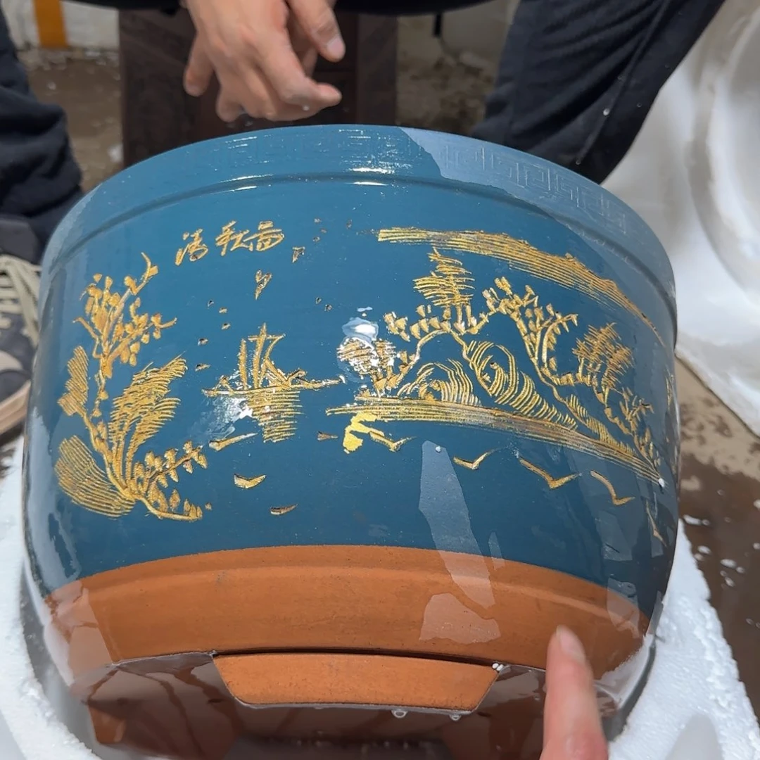 紫砂花盆口径34高度23