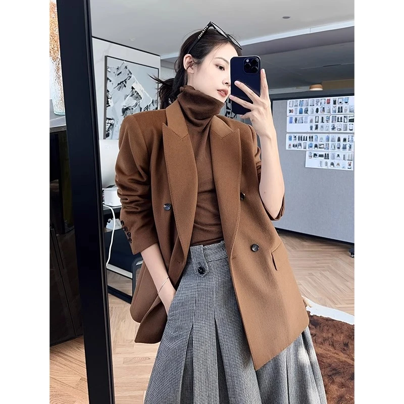 美洋MEIYANG【特卖】柑橘落日羊绒西装 羊毛双排扣西服