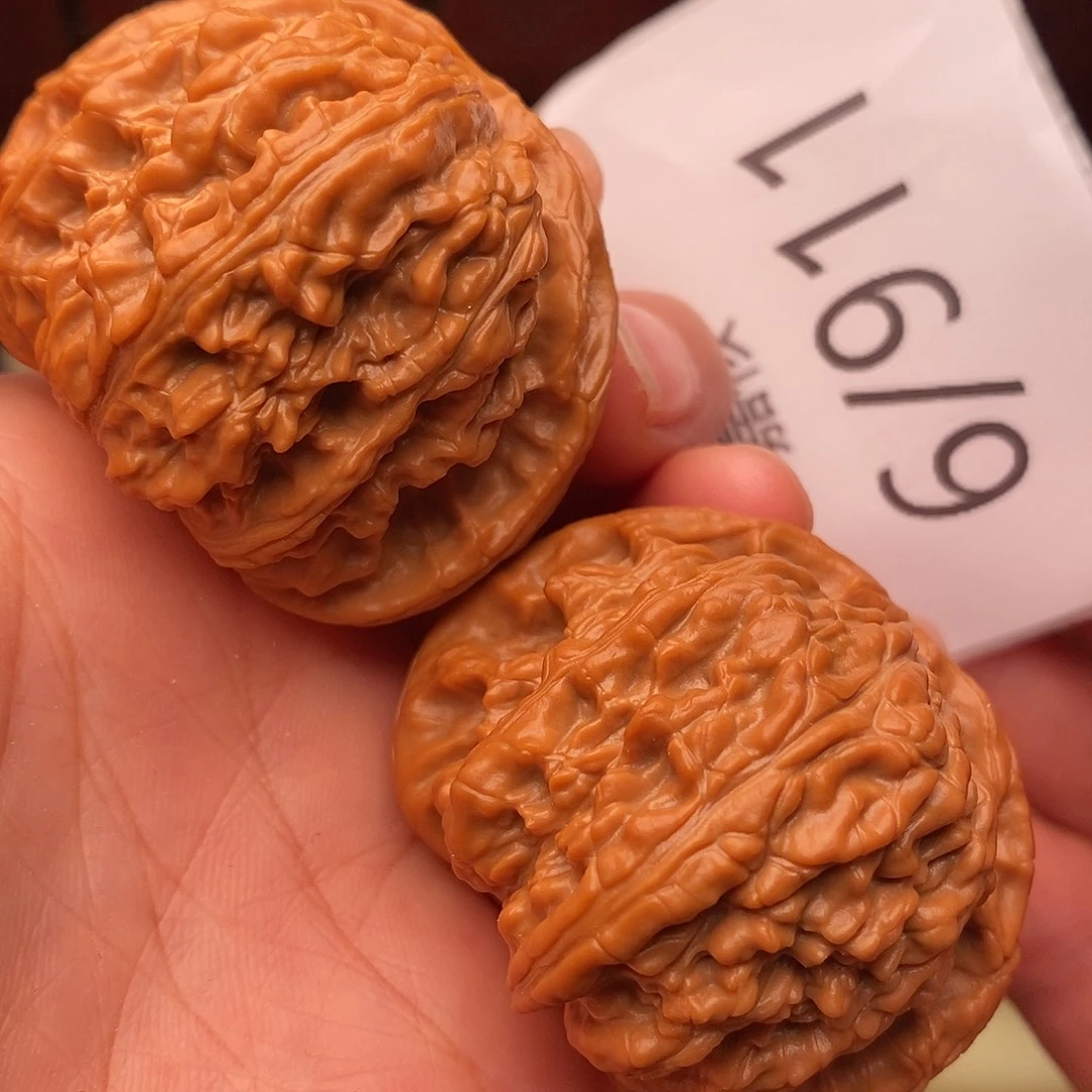 把件文玩核桃45精品白狮子