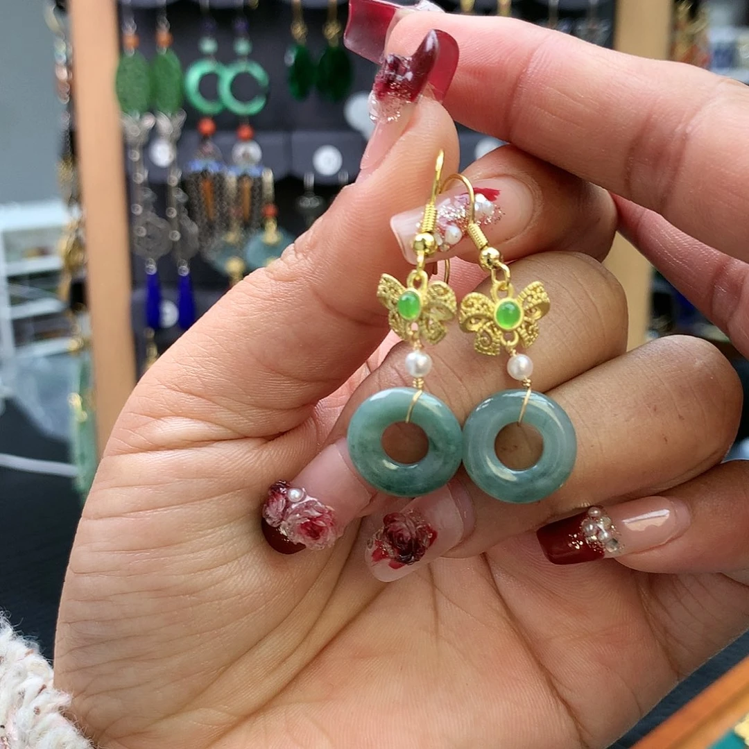 【闪购商品】翡翠耳饰未镶嵌耳坠