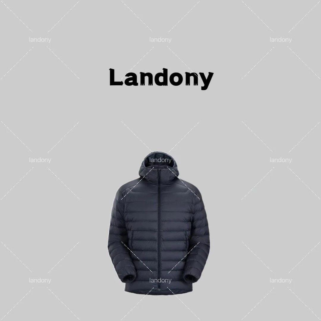 Landony【经典】鸟系列 经典纯色长袖连帽p棉夹克男士