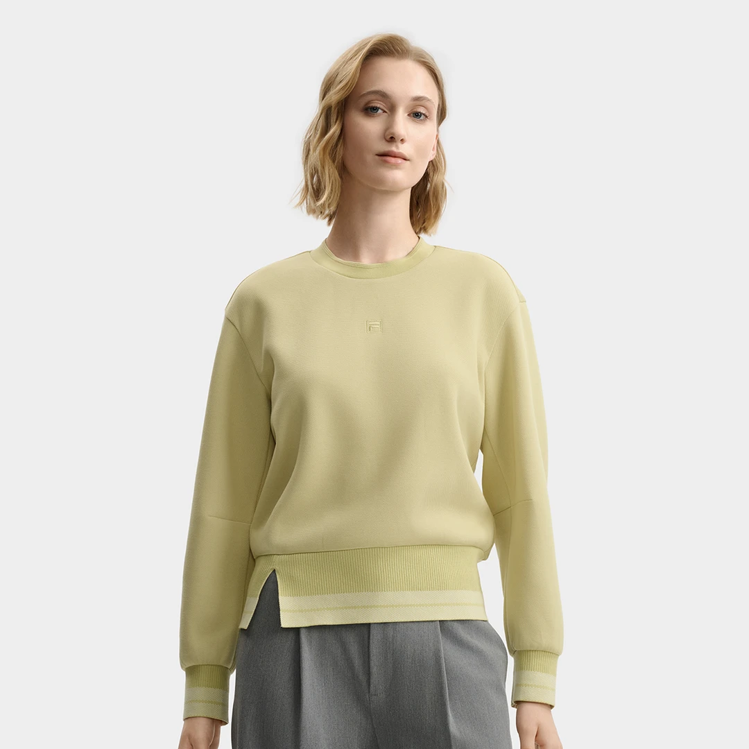 FILA/斐乐女装秋冬简约休闲百搭时尚长袖圆领套头衫F11W544201F