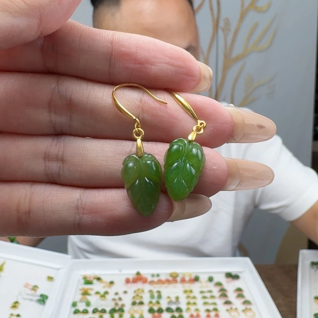 和田玉银S925镶嵌耳饰多样性发货 拍一发一