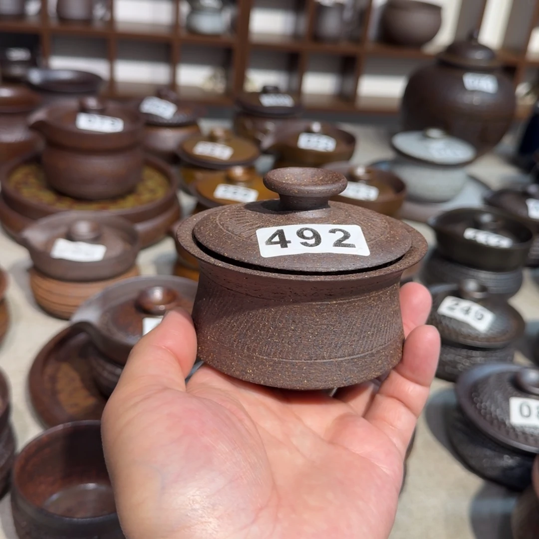 瓷粗瓷茶具素色盖碗