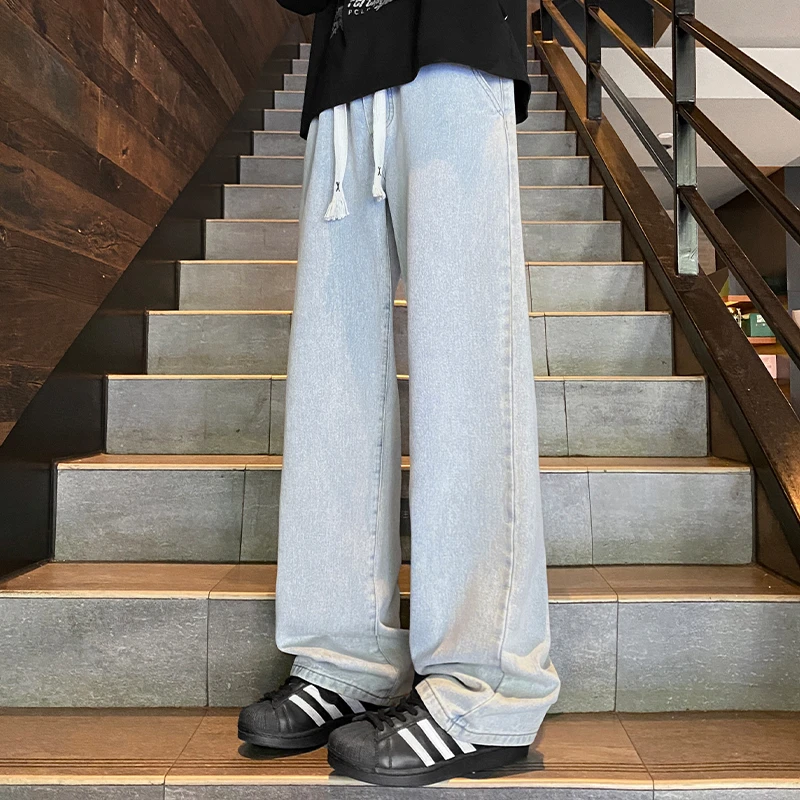 cleanfit牛仔裤男款春秋季美式vibe风垂感复古水洗微喇直筒裤长裤