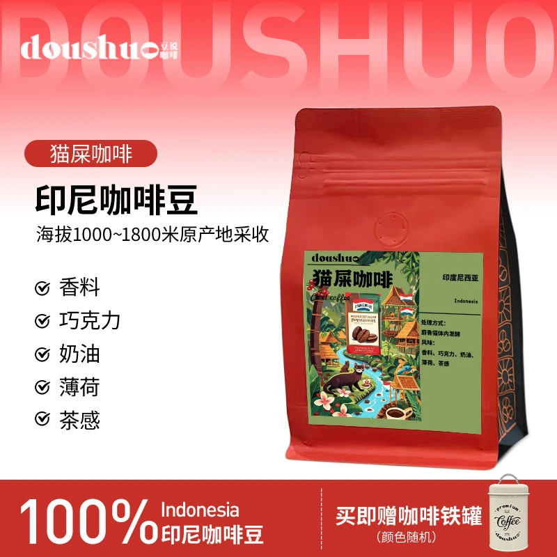豆说印度尼西亚猫屎咖啡（麝香猫体内发酵）高级手冲咖啡豆浅度烘焙