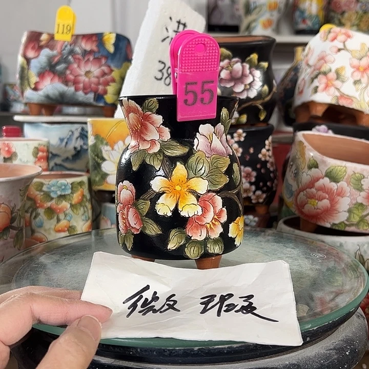 满38包邮 景德镇幸运花盆