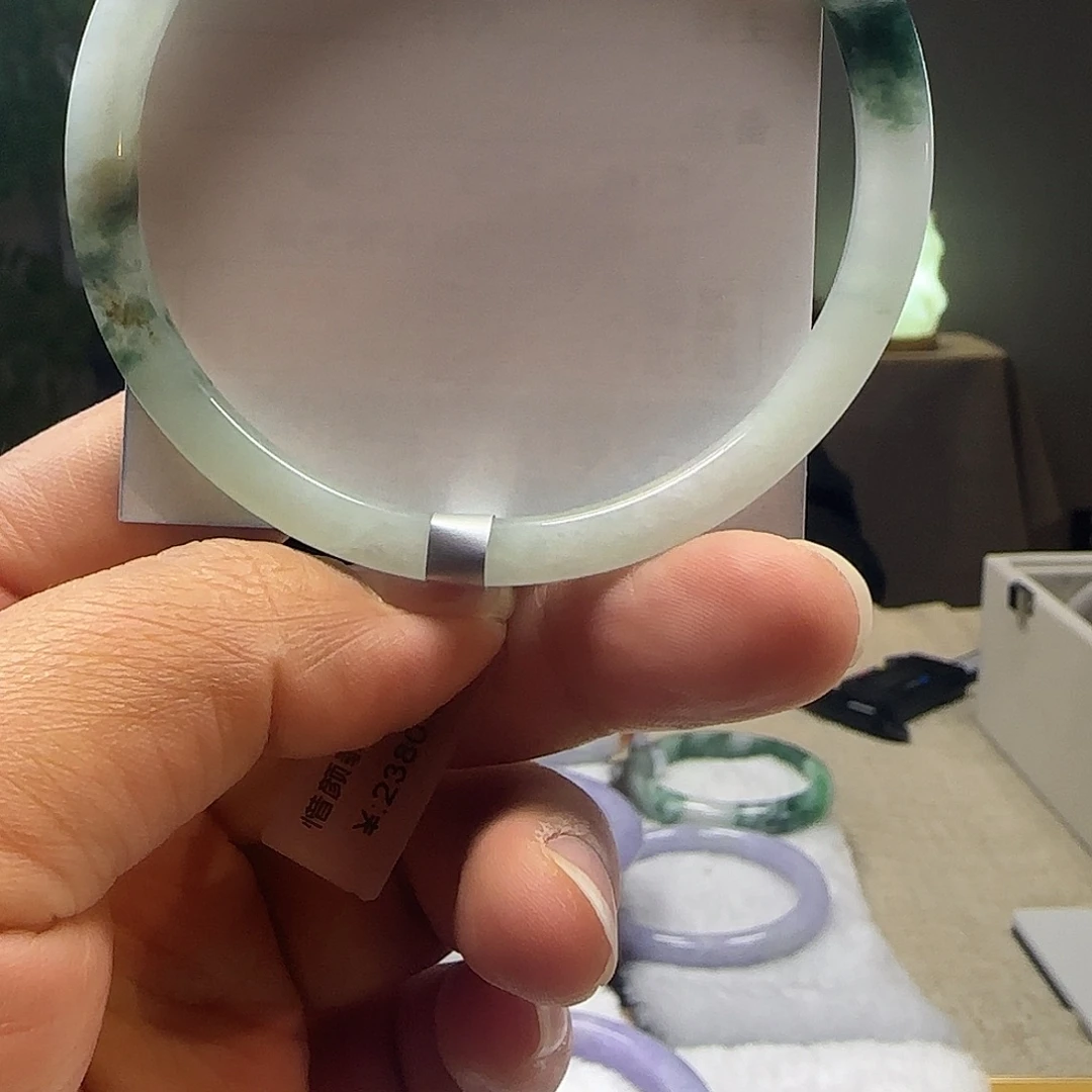 翡翠未镶嵌手镯61-62小叮当翡翠手镯