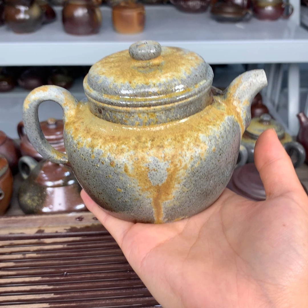 茶壶紫砂纯自然柴烧