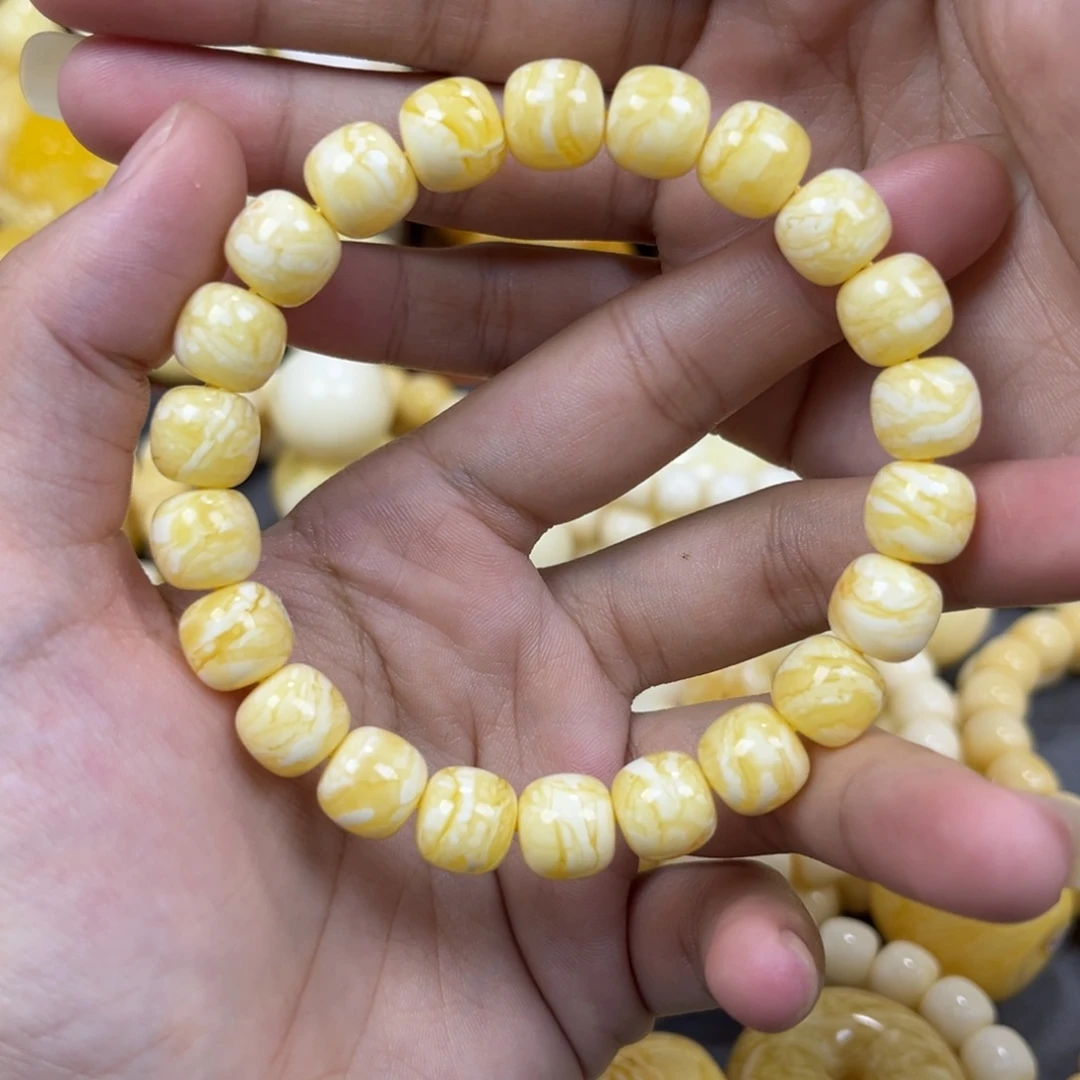 琥珀未镶嵌手串同料老邢手串10mm