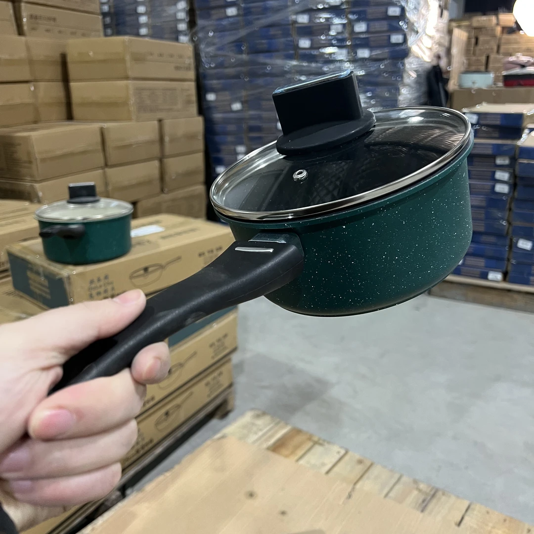 磨标尾货外绿内黑不沾奶锅18cm不挑炉灶微瑕