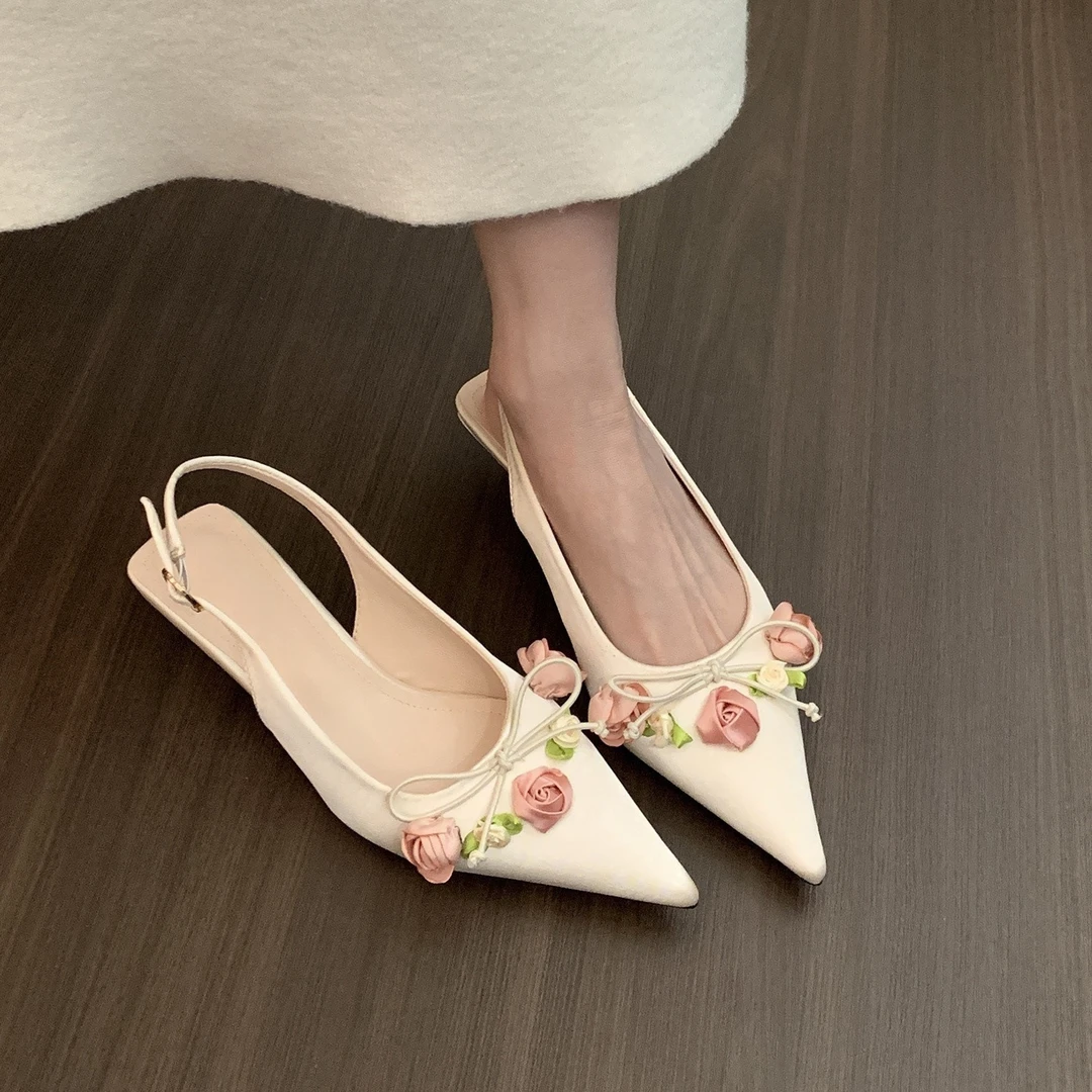 法式仙女高跟鞋包头凉鞋女鞋子2025新款夏季配裙子新中式尖头单鞋