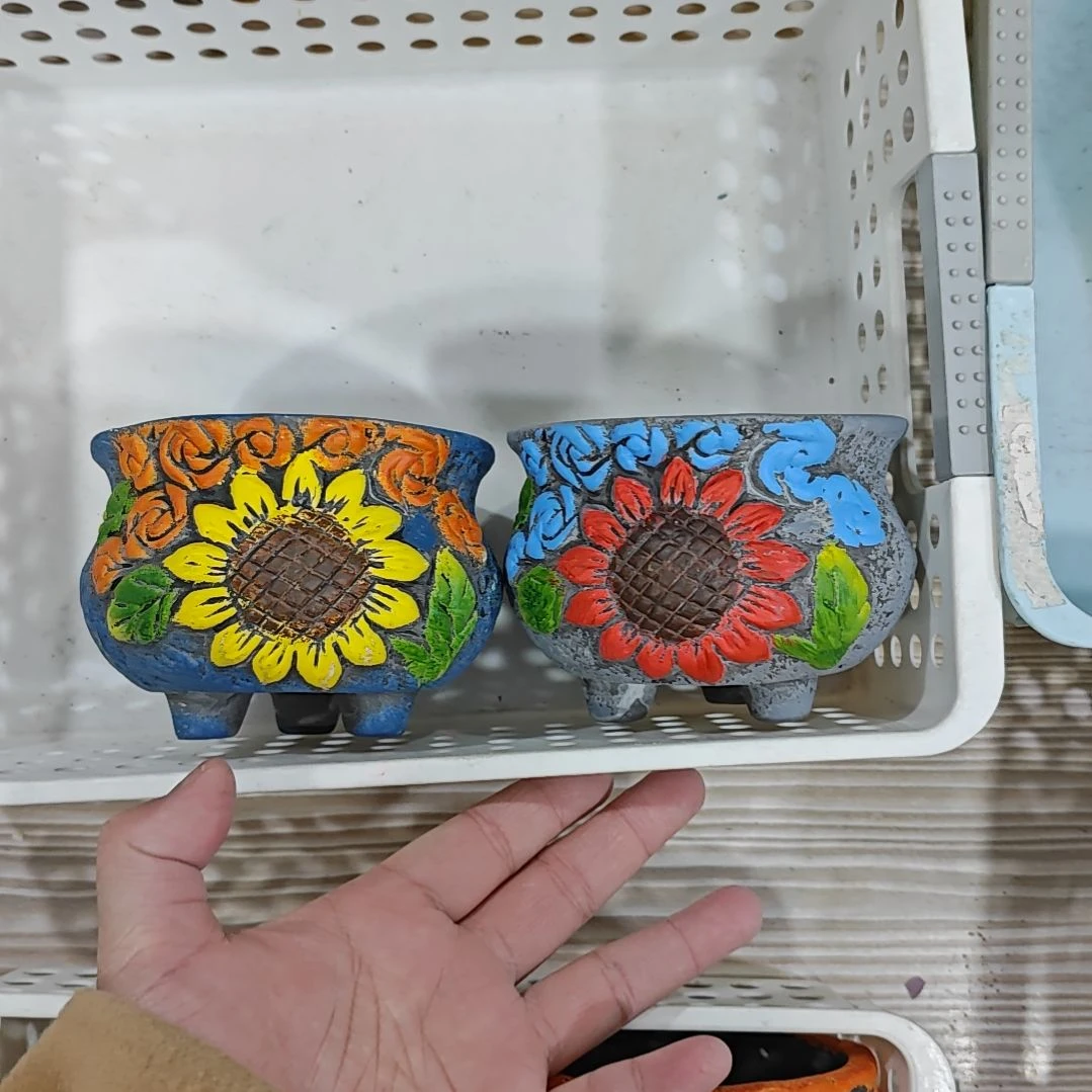 红陶吸水透气的白陶花盆凑满12发货