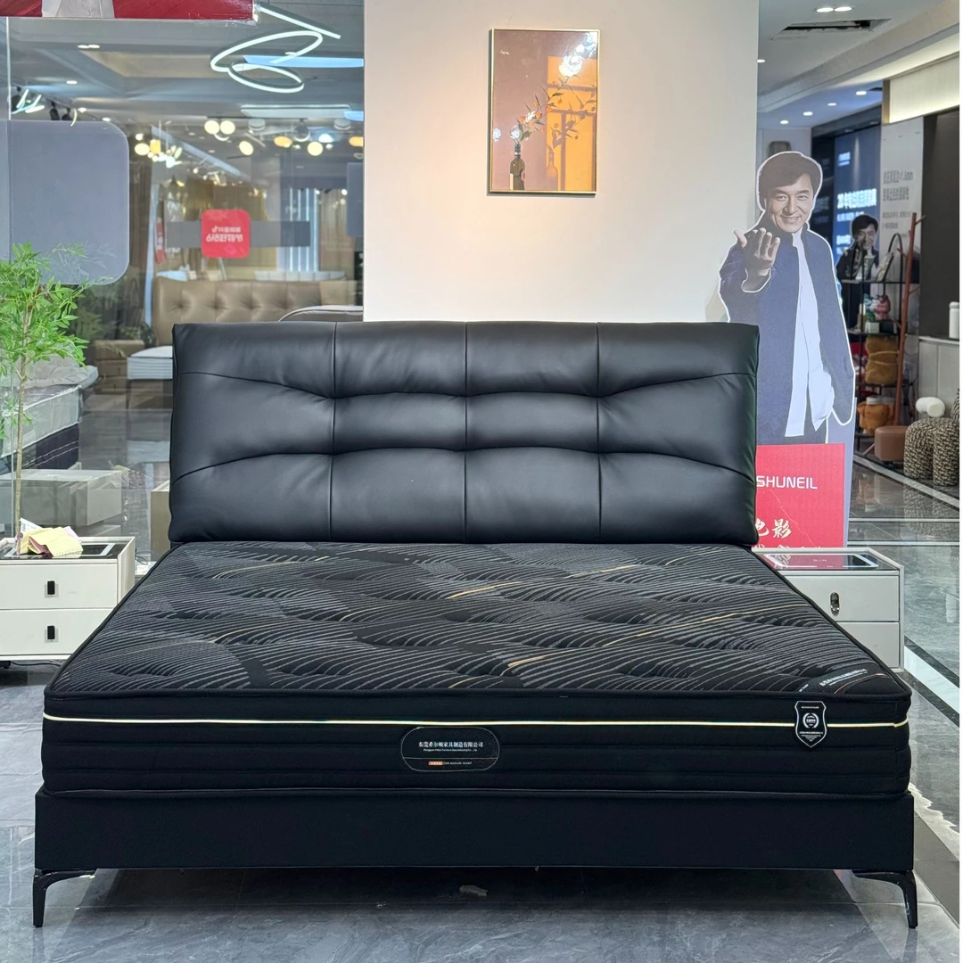 【大黑熊】高定系列主卧床软包床皮艺大床#668