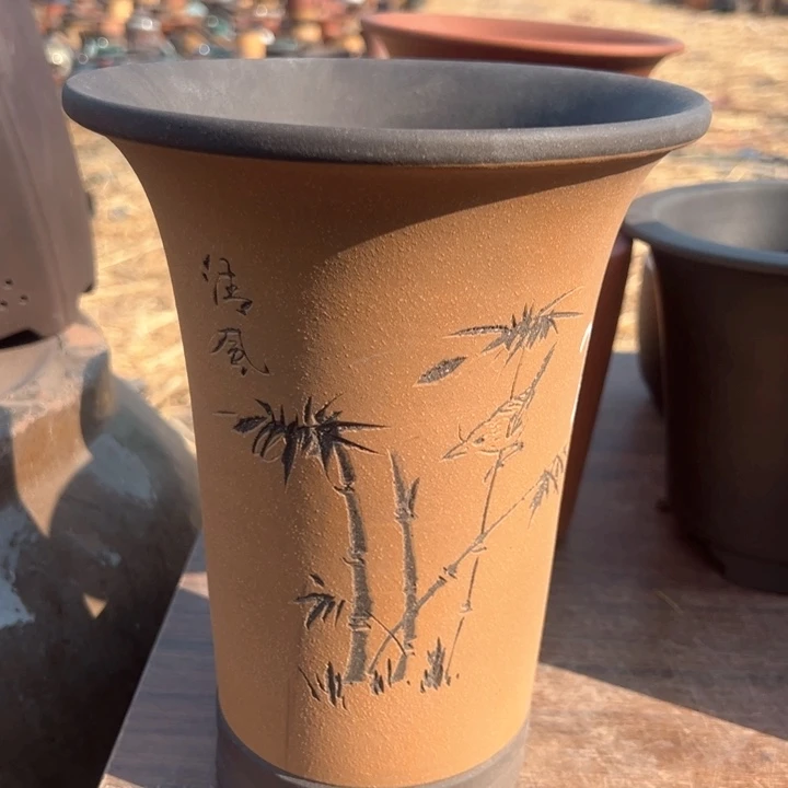 红陶紫砂兰花盆wei x