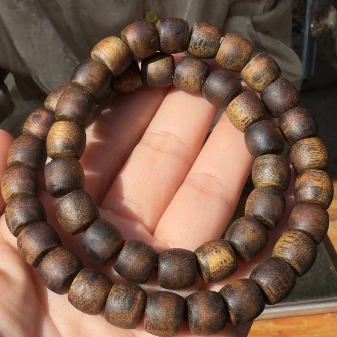 手串沉香莺歌绿奇楠花果山鼓珠高货双圈一条1.0mm