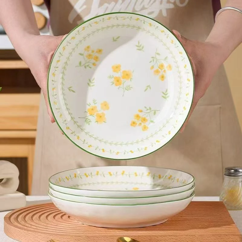 春意盎然6.5英寸饭盘10只装釉下彩陶瓷餐具