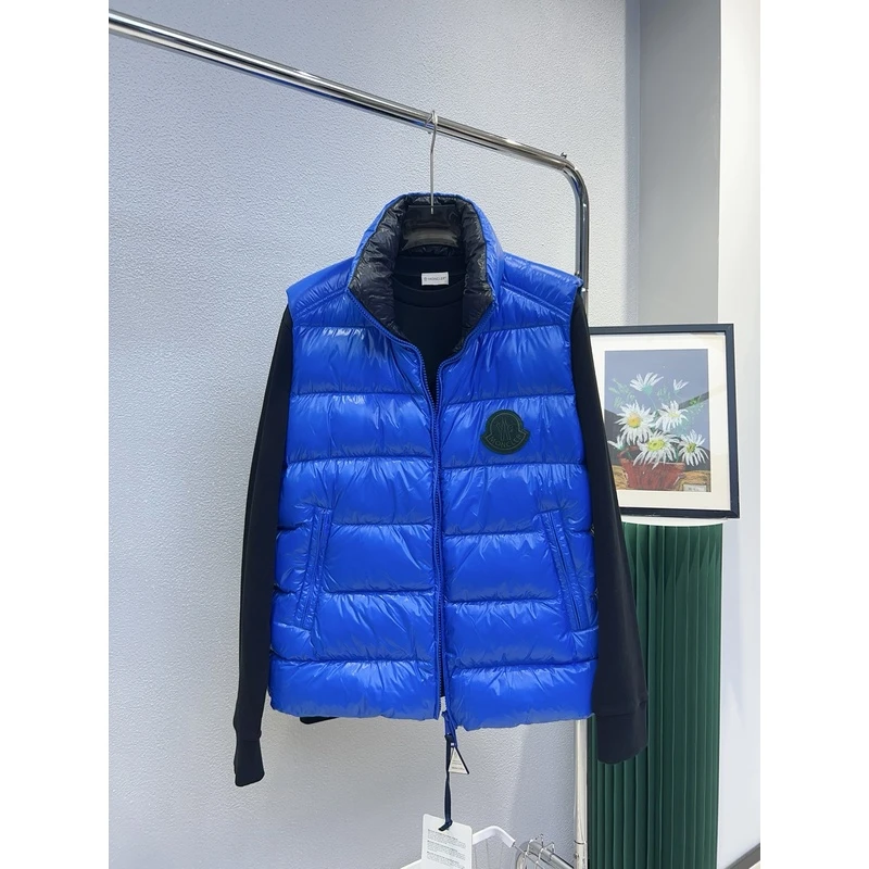 现货Moncler盟可睐 1A00046 PARKE电光蓝男女同款羽绒马甲