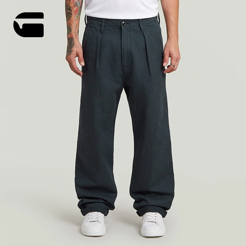 G-STAR RAW25年秋季新款中腰褶裥休闲裤男士潮流直筒舒适时尚百搭