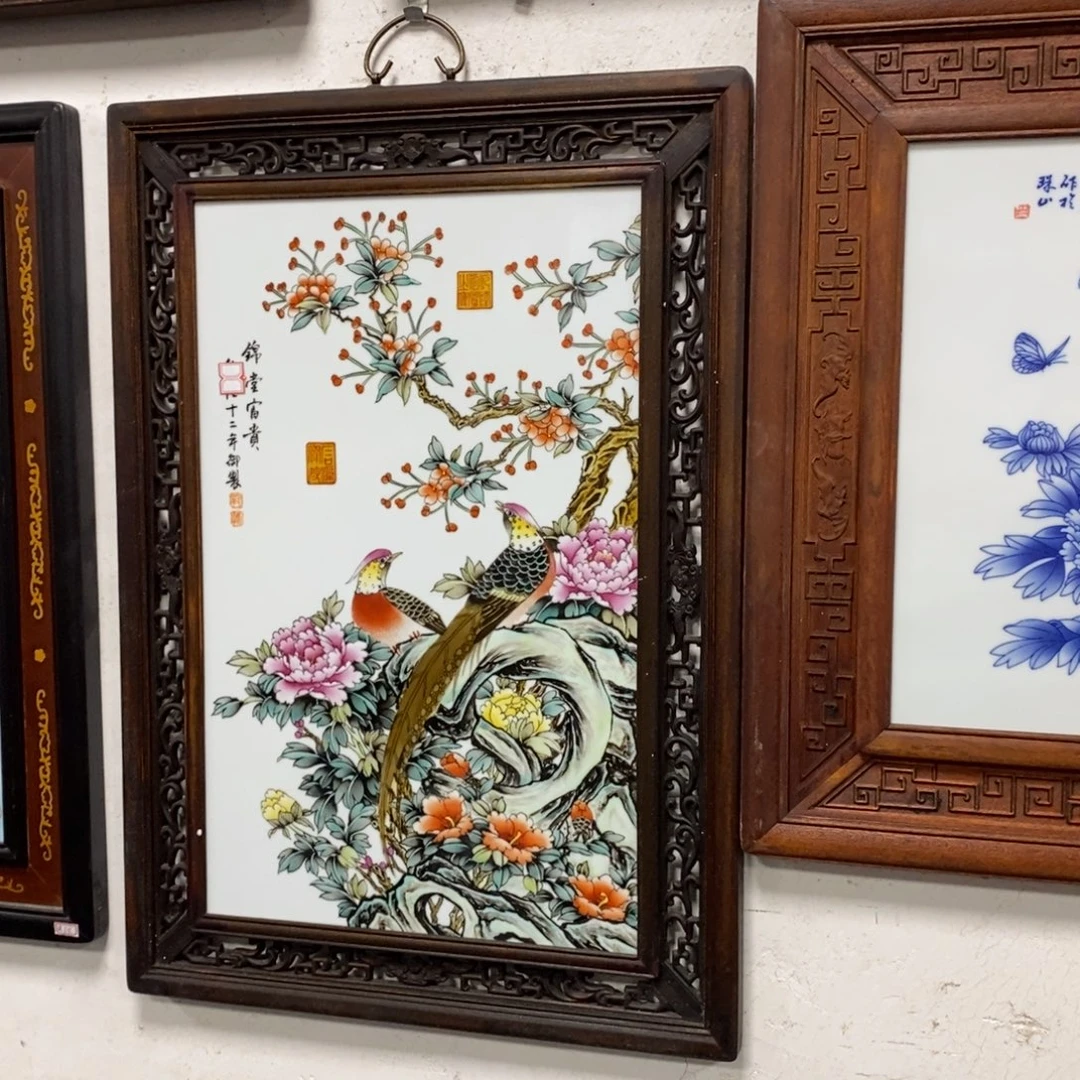 瓷片74*52*1景德镇瓷板画柴窑烧制