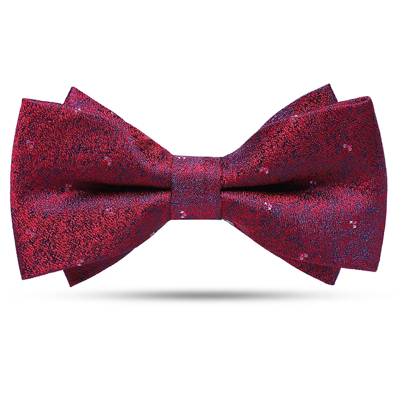 新郎复古法式双层韩版条纹咖啡酒红墨绿领结男西装绅士蝴蝶结