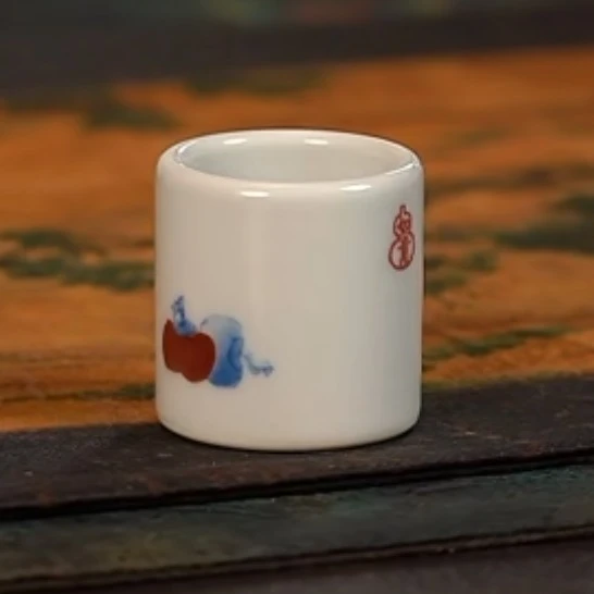 【品遗敬仁】聚澜堂青花事事如意扳指 盖碗盖置 把玩件