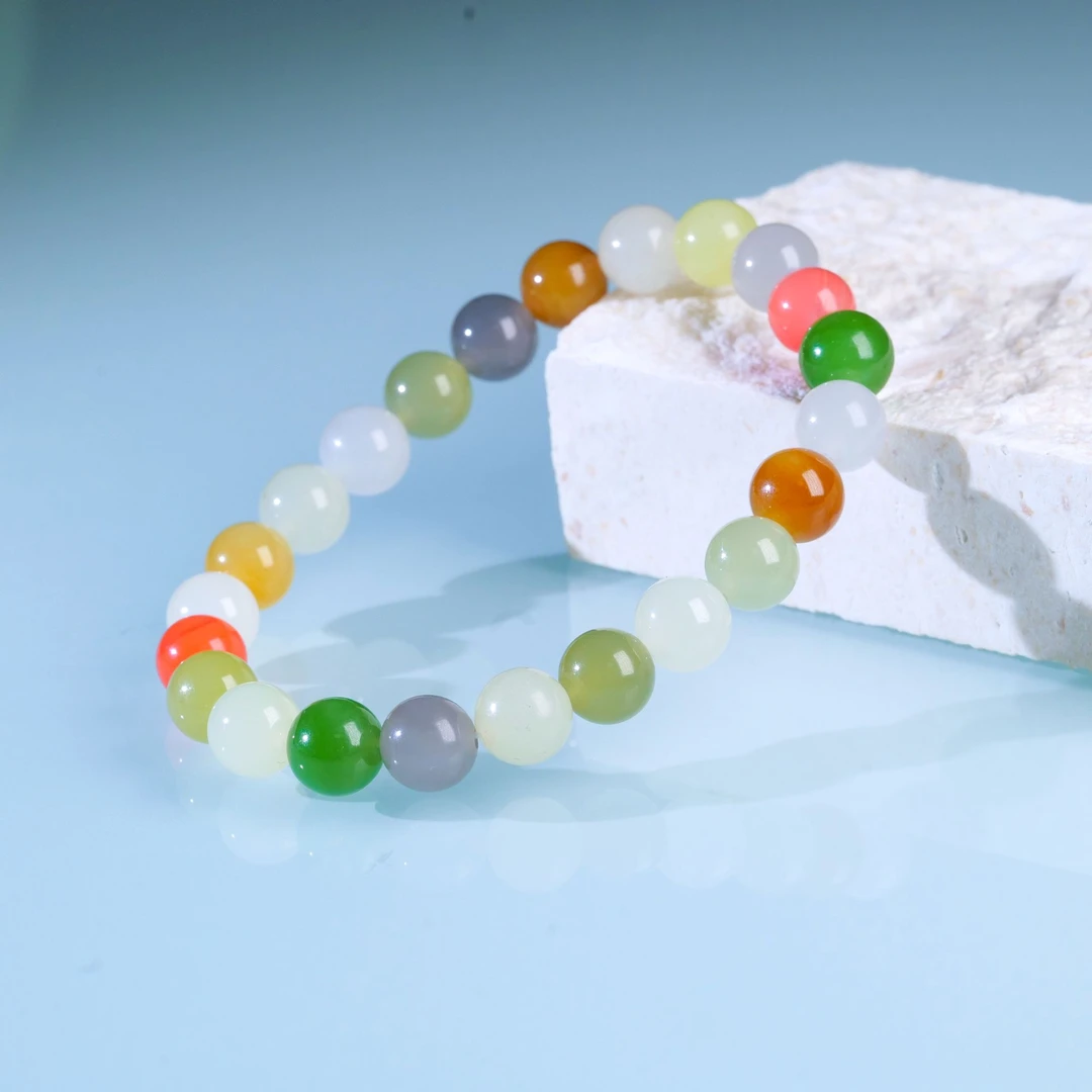 【小雨来了】和田玉8mm多宝手串 多样性发一件