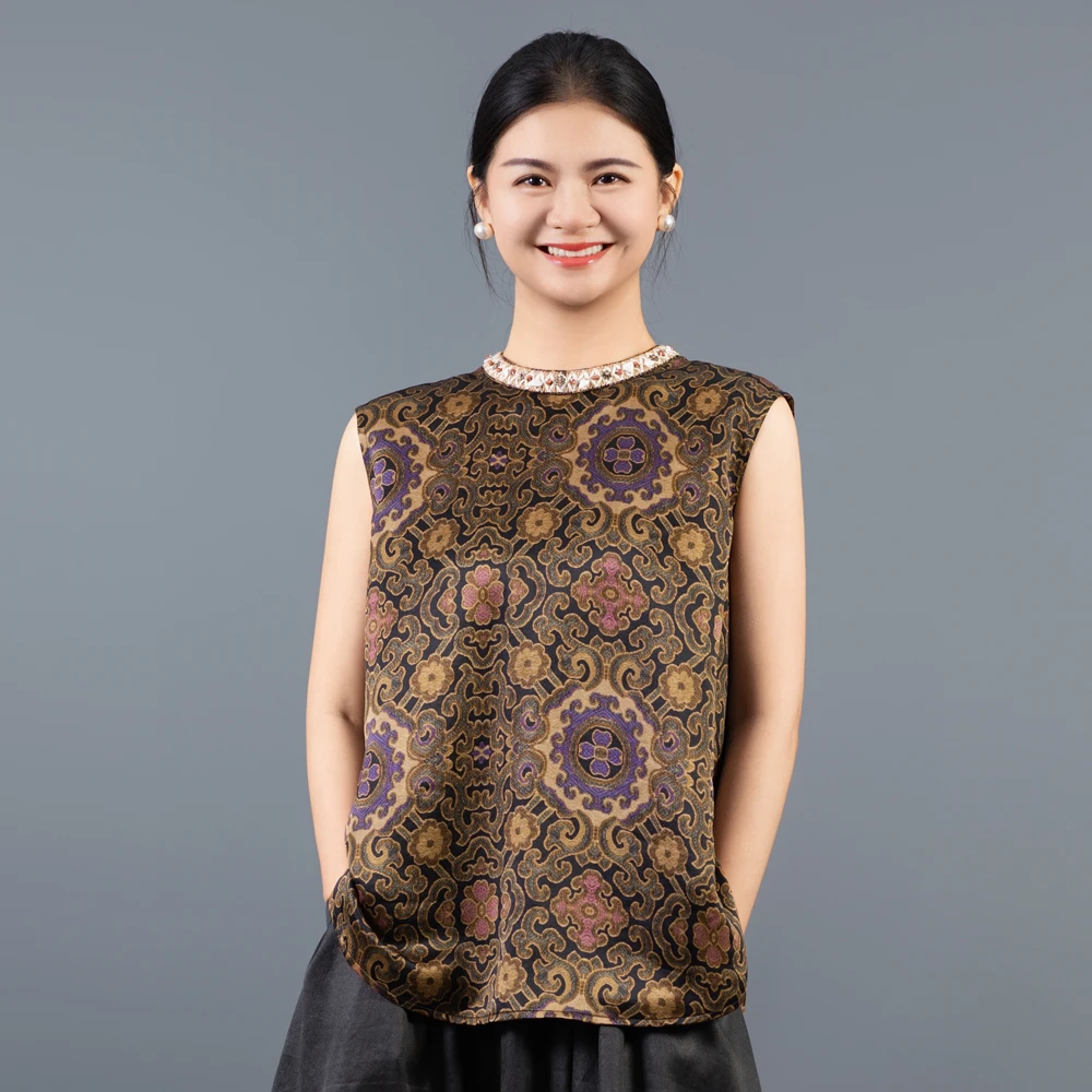 【秦时明月】厚款常规款女马夹新中式橘色马甲上衣无袖250710T