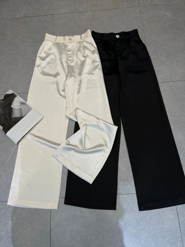 洋气衣服女深圳2025新品春夏款醋酸直筒裤春游出行衣服W25296