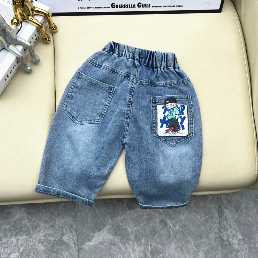 男童夏季牛仔短裤新款中小童中裤夏装儿童轻薄款七分裤子宝宝童装