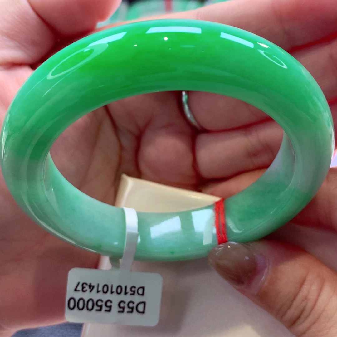 未镶嵌手镯翡翠阳绿完美小宽版捡漏强推17号11