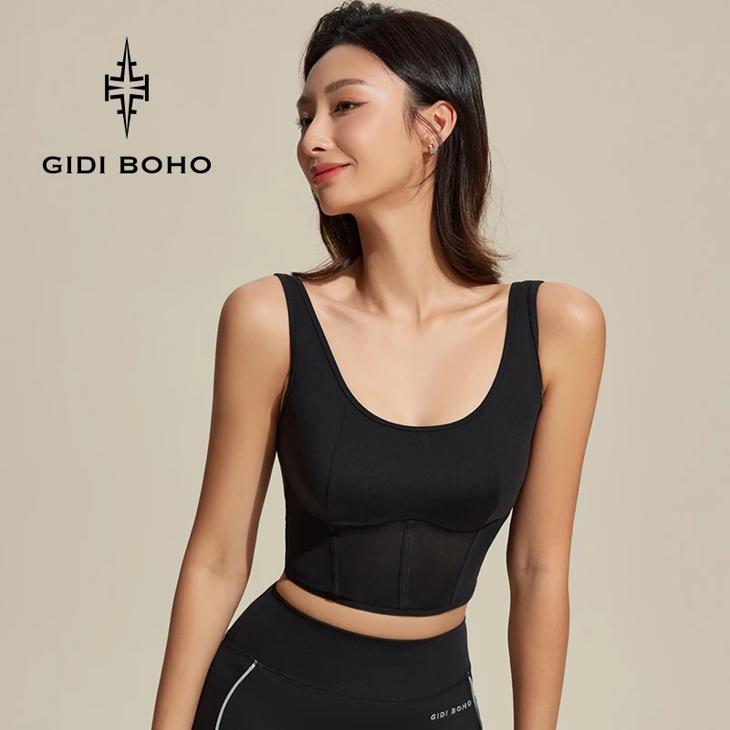 GIDI BOHO/极地薄荷夏季新款透气裸感外穿紧身塑身高强度瑜伽背心