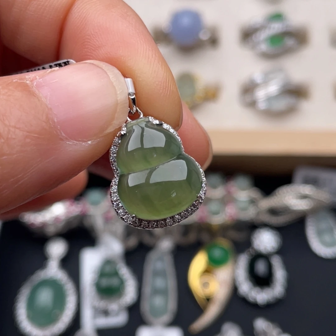 翡翠银S925镶嵌吊坠(不含链)