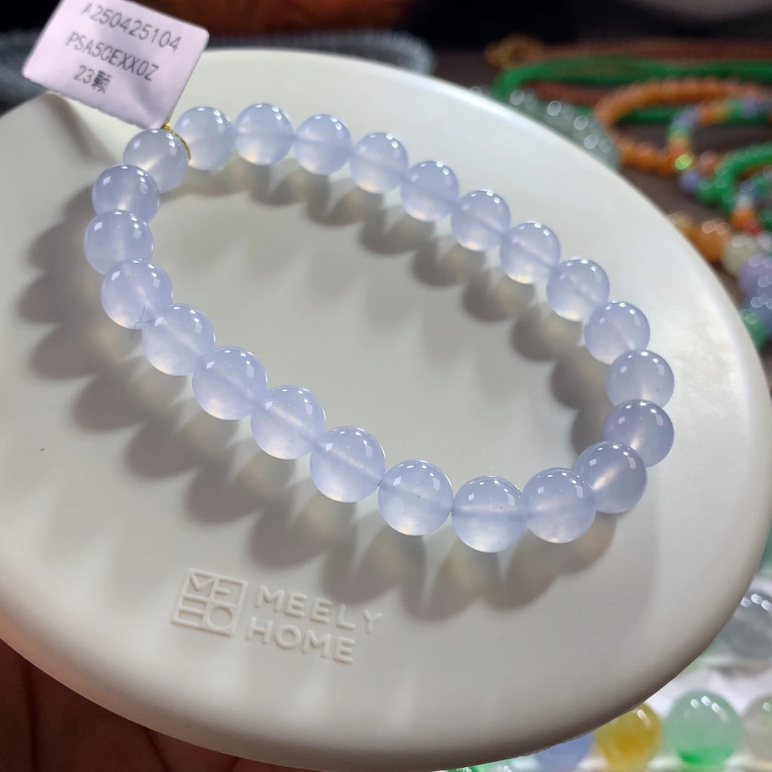 翡翠未镶嵌手链梦幻高冰紫单圈 卡8