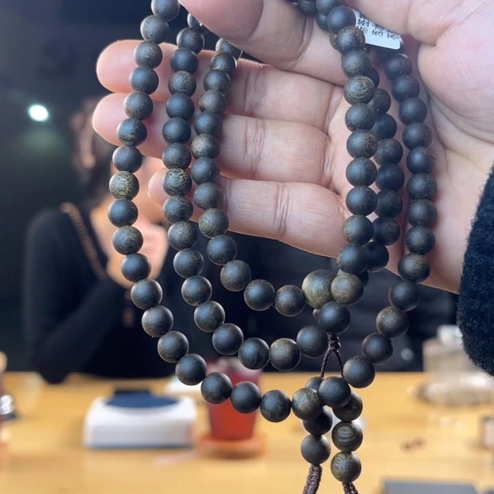 手串沉香奇楠金沙叶沉水7mm25g➕多圈多样性发一