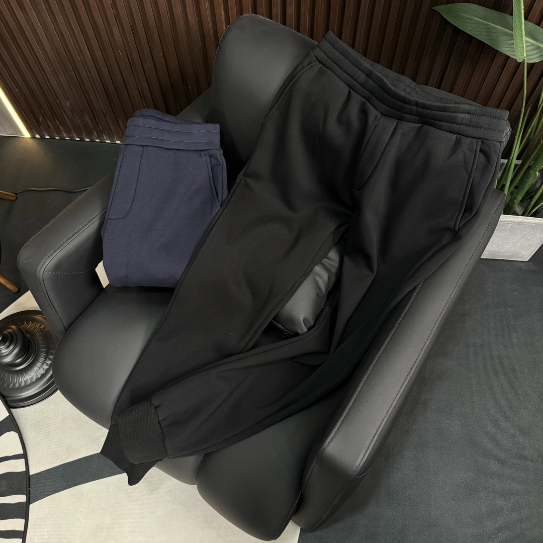 极简设计加绒加厚高弹男士休闲裤松紧腰秋冬情侣运动时尚修身卫裤