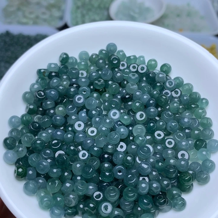 散珠翡翠卡3乘5冰蓝水算盘60个