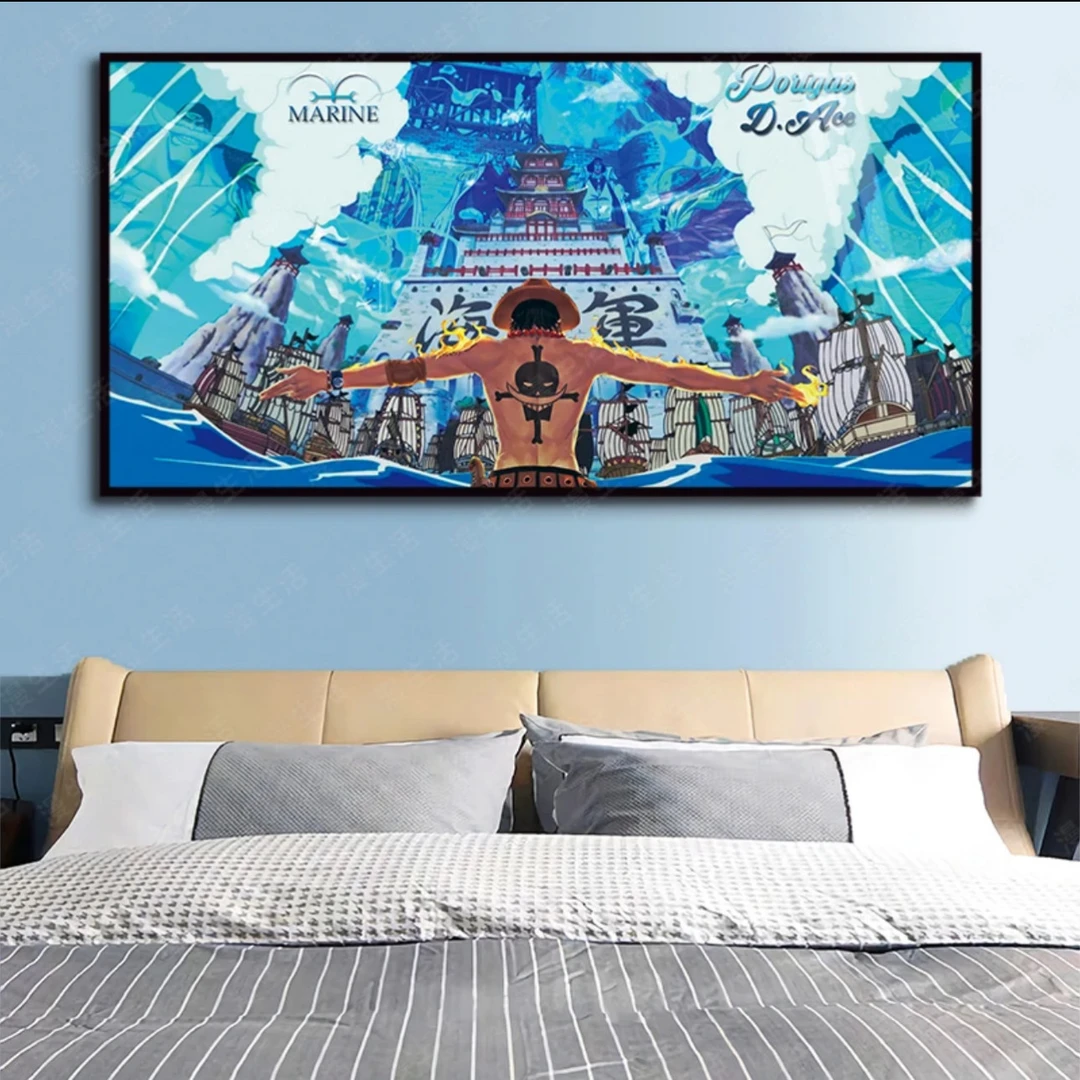 《海贼王》挂画路飞索隆艾斯A动漫装饰画航海王儿童房40*80pvc i6