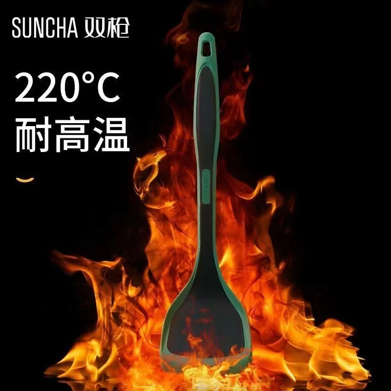 双枪硅胶锅铲煎锅炒锅炒勺家用炒菜铲子厨房