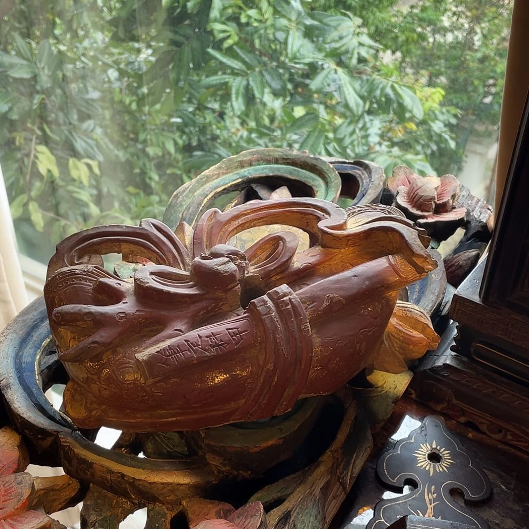 巴***1香榧木潮州木雕一件包邮
