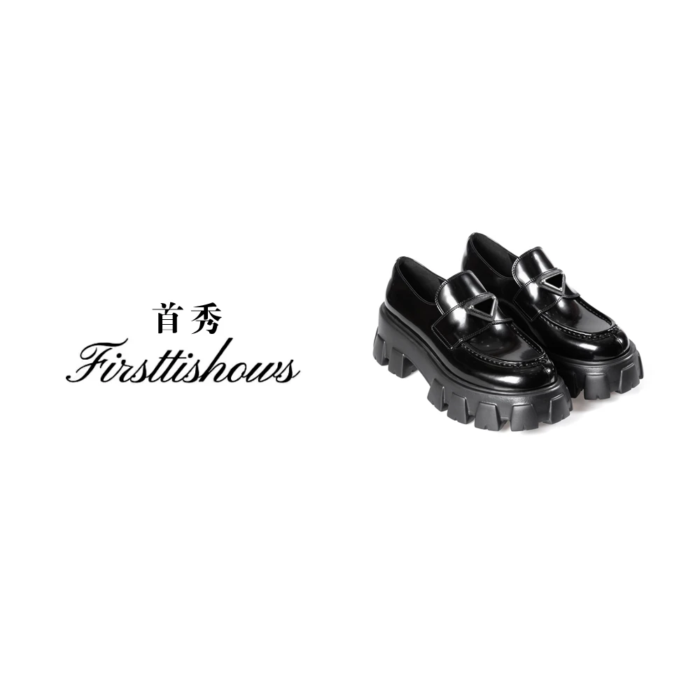 首秀·国奢【原创系列】厚底乐福鞋女松糕增高一脚蹬单鞋717