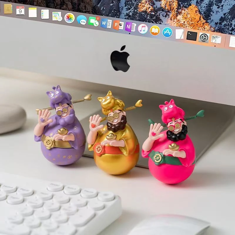 财神爷招财摆件不倒翁生日礼物车载摆件开业乔迁手办生日礼物摆件